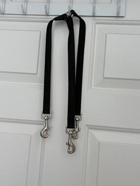 Double Dog Leash Coupler 3 Way Lead Splitter Black Nylon No Tangle